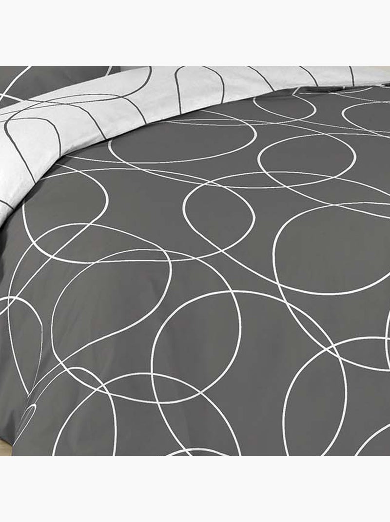 Set di biancheria da letto stampata "Cercles Grigio tortora chiaro - Kiabi