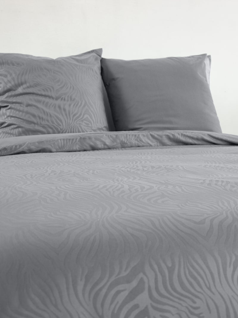 Set di biancheria da letto zebrata 3 pezzi, copertina e federe Grigio - Kiabi