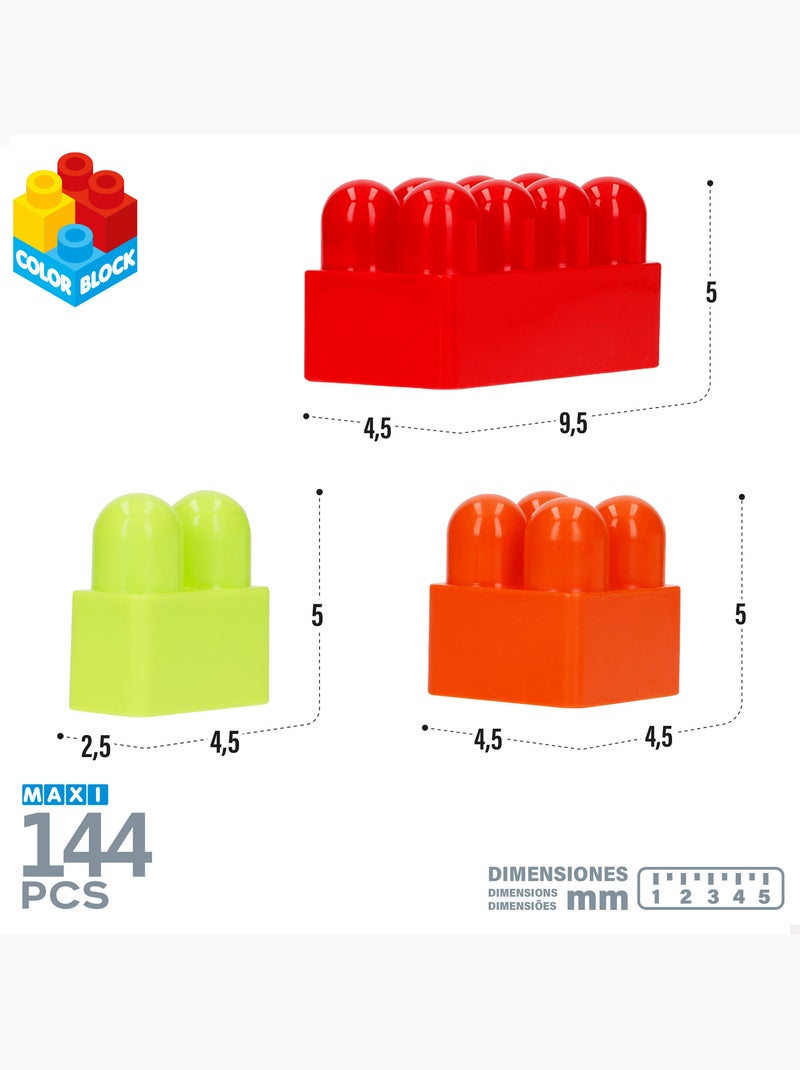 Set di blocchi da costruzione da 144 pezzi maxi color block N/D - Kiabi