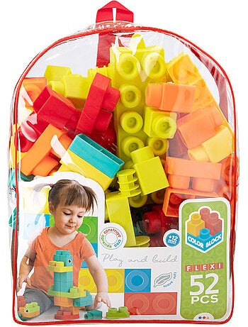 Set di blocchi da costruzione flexi da 52 pezzi color block