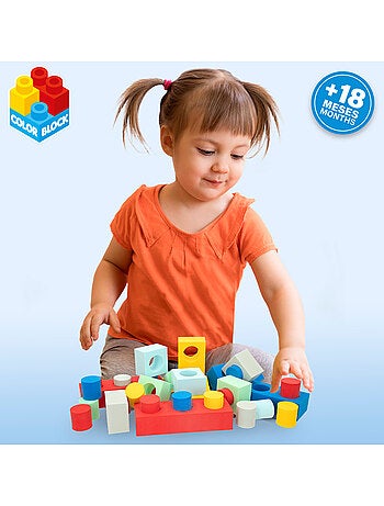 Set di blocchi da costruzione in gomma da 32 pezzi color block