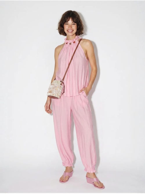 Set di blusa allacciata al collo e pantaloni a vita alta lucci - Kiabi Set di blusa allacciata al collo e pantaloni a vita alta lucci - Kiabi