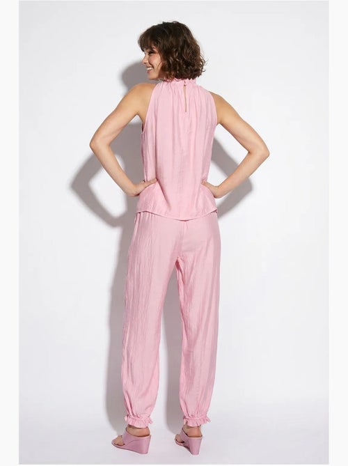 Set di blusa allacciata al collo e pantaloni a vita alta lucci - Kiabi Set di blusa allacciata al collo e pantaloni a vita alta lucci - Kiabi
