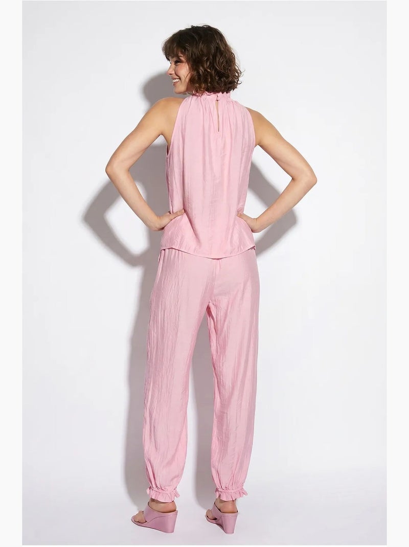 Set di blusa allacciata al collo e pantaloni a vita alta lucci Rosa - Kiabi
