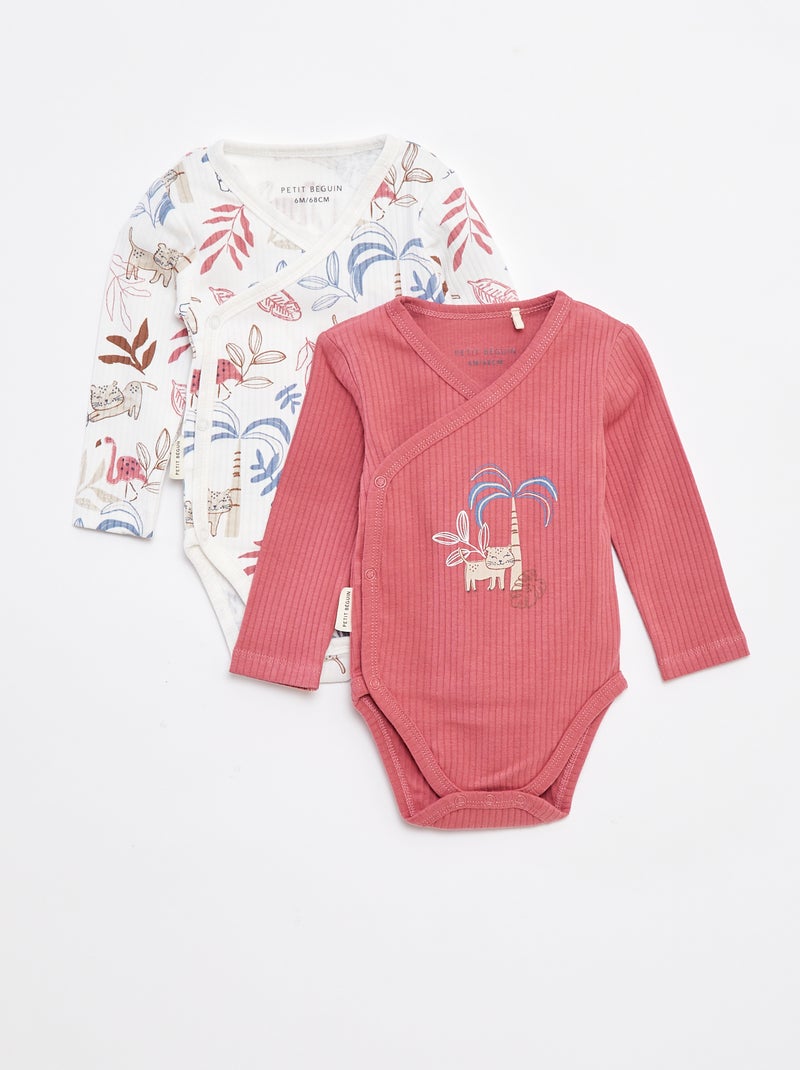 Set di body a coste e manica lunga 2 pezzi Beige - Kiabi