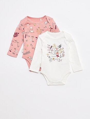 Set di body a manica lunga e collo all'americana - 2 pezzi