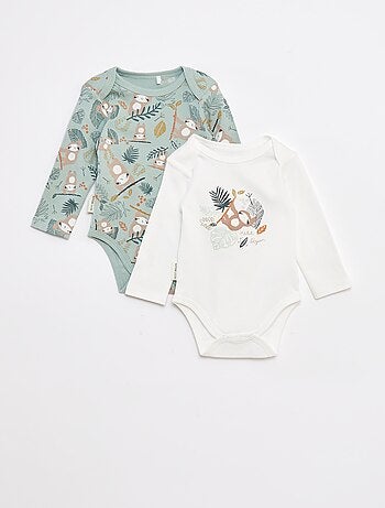 Set di body a manica lunga e collo all'americana - 2 pezzi