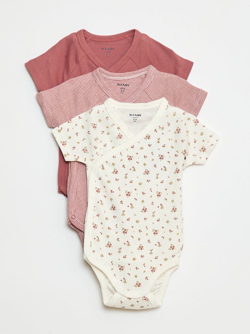 Set di body a maniche lunghe - 3 pezzi Rosa - Kiabi