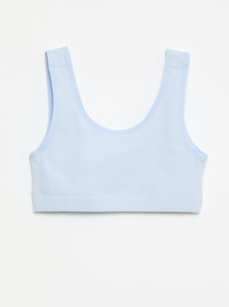 Set di brassiere in maglia a costine Blu - Kiabi