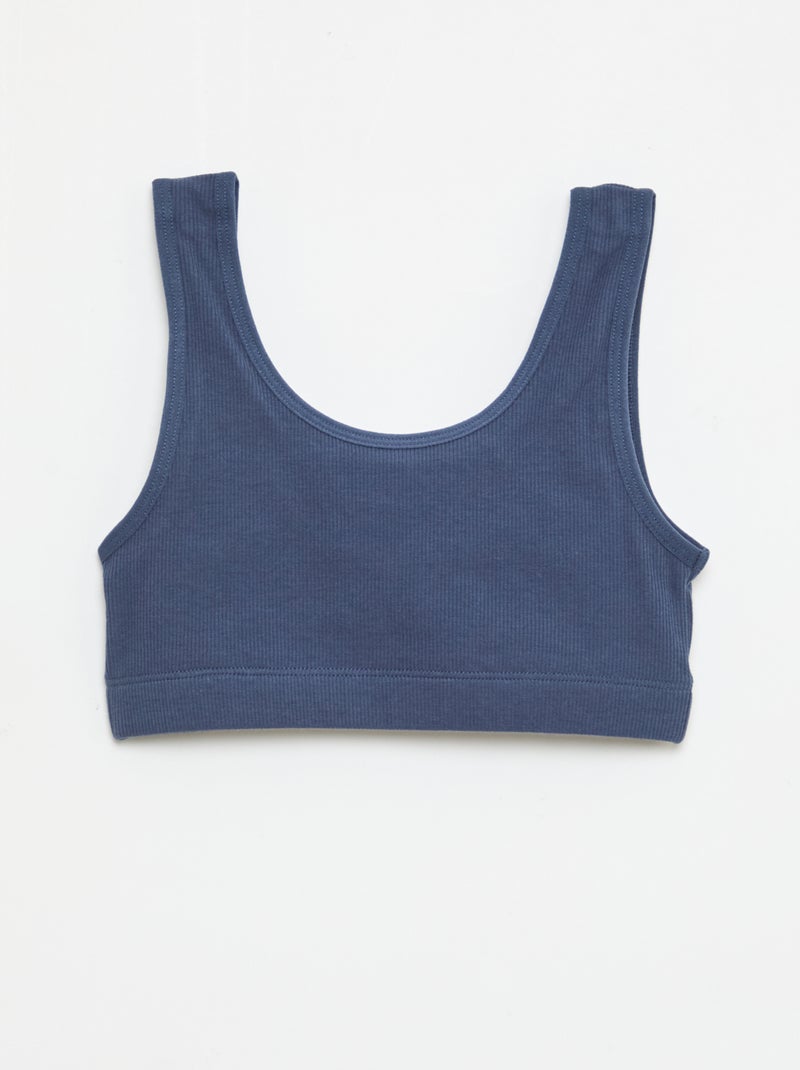 Set di brassiere in maglia a costine Blu - Kiabi