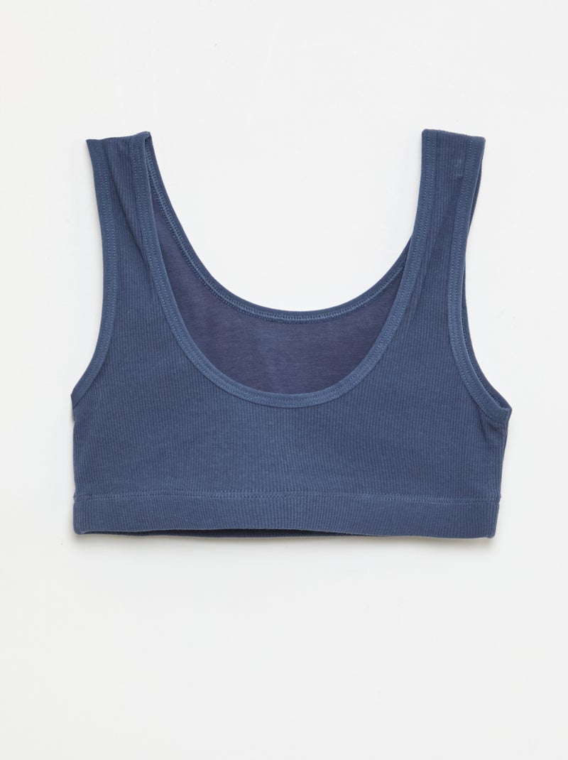 Set di brassiere in maglia a costine Blu - Kiabi