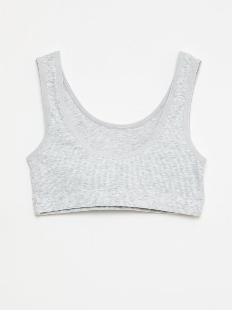 Set di brassiere in maglia a costine Grigio - Kiabi