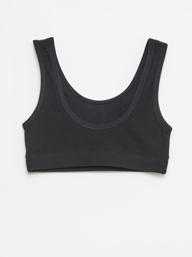 Set di brassiere in maglia a costine Nero - Kiabi