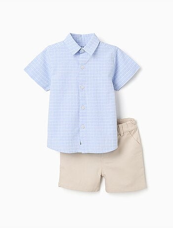 Set di camicia a manica corta in cotone e pantaloncini