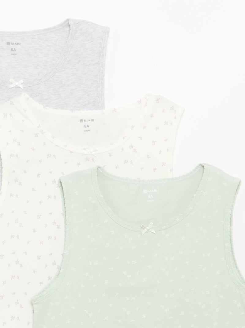 Set di canotte con spalline larghe Verde - Kiabi