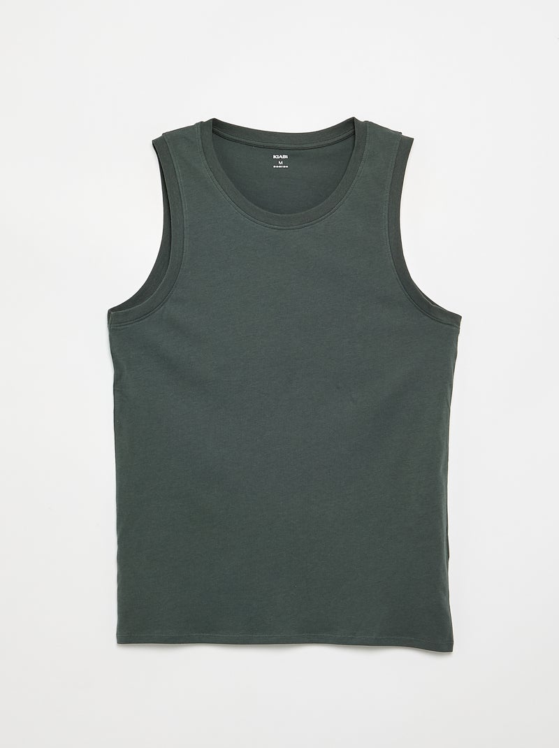 Set di canottiere in maglia jersey - 2 pezzi Verde - Kiabi