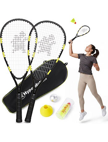 Set di crossminton HyperMotion – 2 racchette, 5 volani, 8 coni, palla e borsa da trasporto