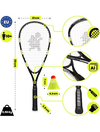 Set di crossminton HyperMotion – 2 racchette, 5 volani, 8 coni, palla e borsa da trasporto