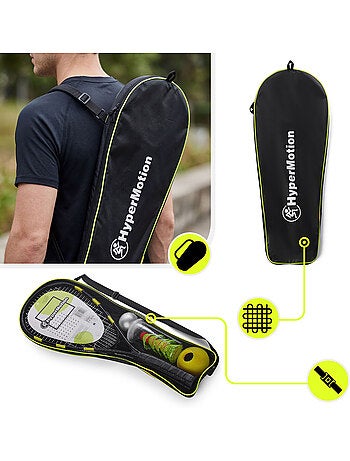 Set di crossminton HyperMotion – 2 racchette, 5 volani, 8 coni, palla e borsa da trasporto