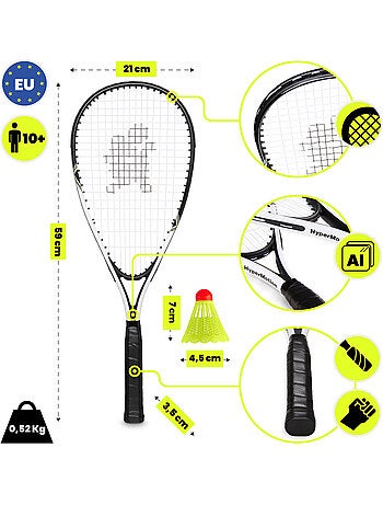 Set di crossminton HyperMotion – 2 racchette, 5 volani, borsa da trasporto