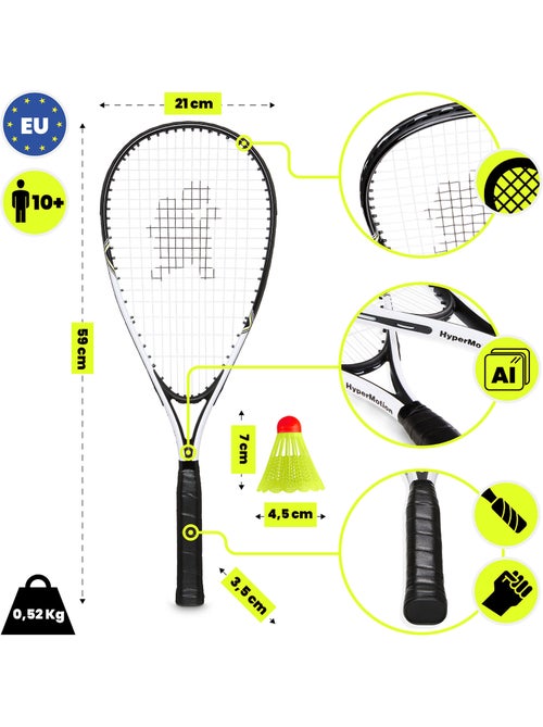 Set di crossminton HyperMotion – 2 racchette, 5 volani, borsa da trasporto - Kiabi Set di crossminton HyperMotion – 2 racchette, 5 volani, borsa da trasporto - Kiabi