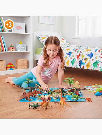 Set di dinosauri con tappetino da gioco e accessori, 30 pezzi animal world
