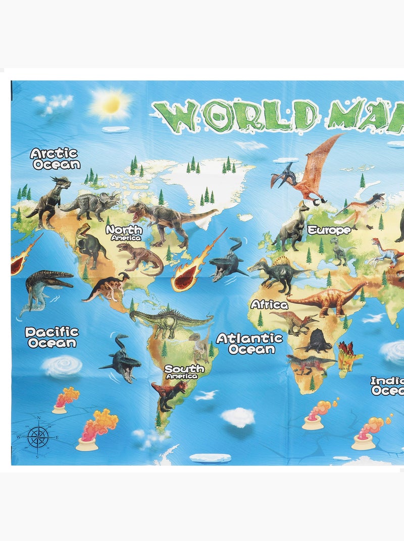 Set di dinosauri con tappetino da gioco e accessori, 30 pezzi animal world N/D - Kiabi