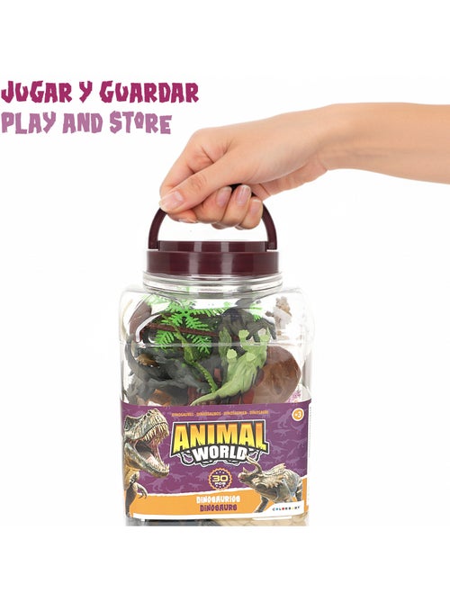 Set di dinosauri con tappetino da gioco e accessori, 30 pezzi animal world - Kiabi