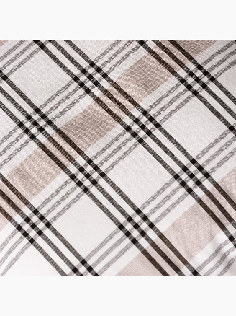 Set di due federe per cuscino a quadri e righe multiple combinate, con chiusura a zip - Gamusi. Nero Beige - Kiabi