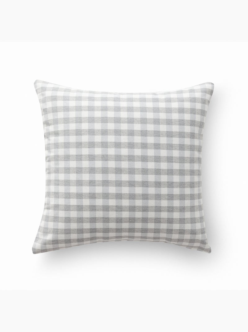 Set di due federe per cuscino a quadri vichy, in tessuto impermeabile -  Gamusi. Grigio chiaro - Kiabi