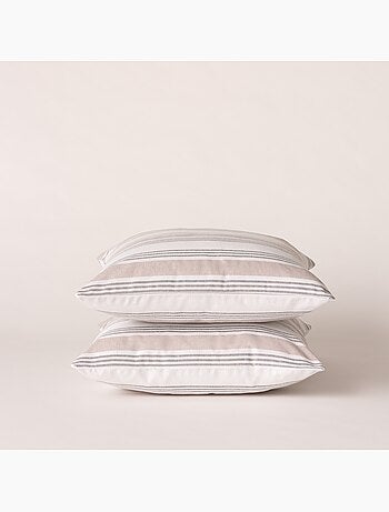 Set di due federe per cuscino a righe multiple, con chiusura a zip - Gamusi.