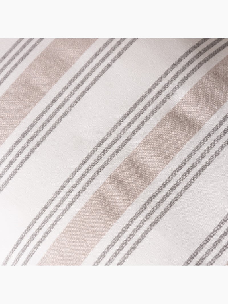 Set di due federe per cuscino a righe multiple, con chiusura a zip - Gamusi. Tortora - Kiabi