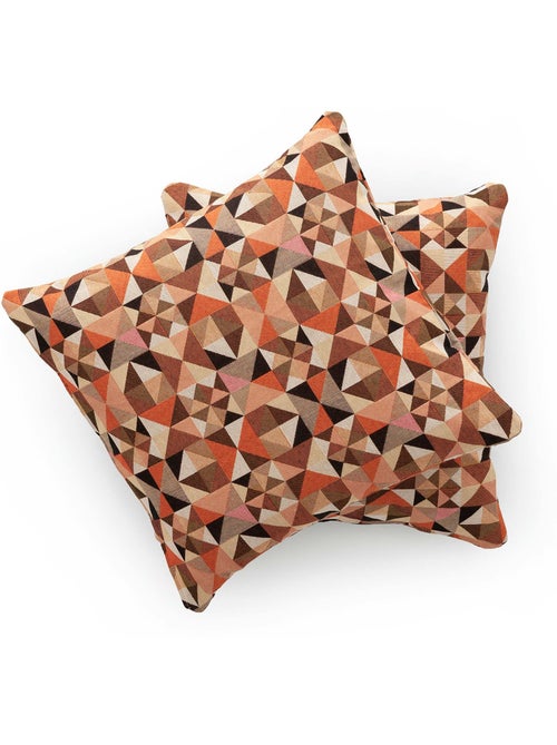 Set di due federe per cuscino con motivo geometrico, tessuto in filo tinto -  Gamusi. - Kiabi