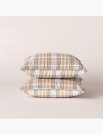 Set di due federe per cuscino con motivo tartan, con chiusura a zip - Gamusi.