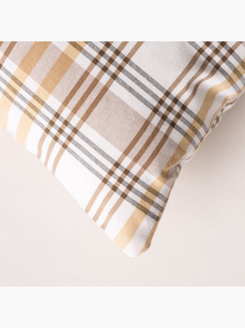 Set di due federe per cuscino con motivo tartan, con chiusura a zip - Gamusi. Beige - Kiabi