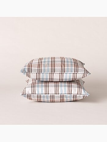 Set di due federe per cuscino con motivo tartan, con chiusura a zip - Gamusi.