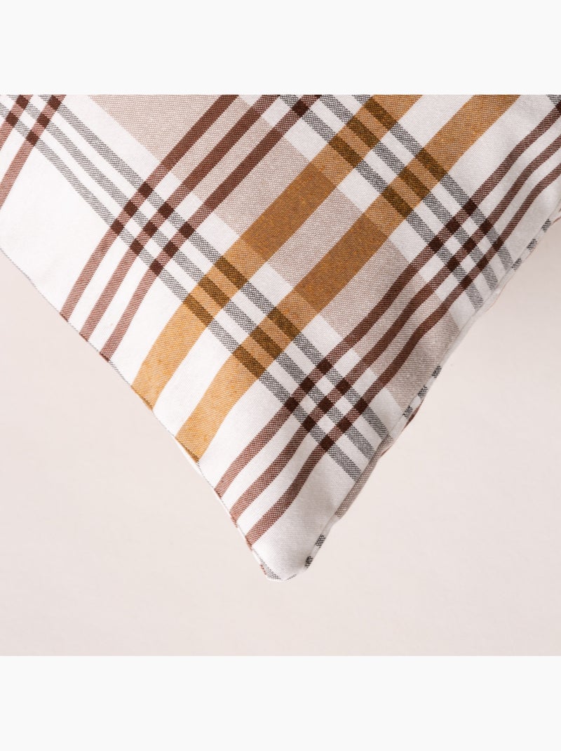 Set di due federe per cuscino con motivo tartan, con chiusura a zip - Gamusi. Cammello - Kiabi