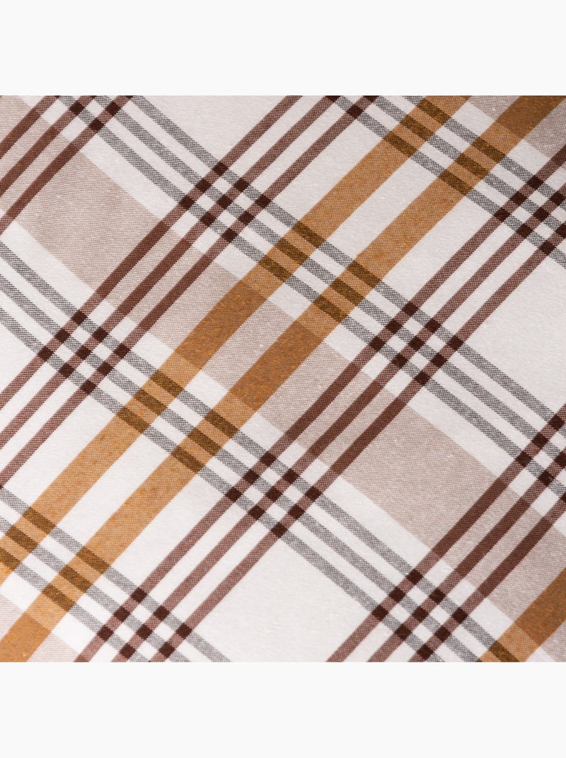 Set di due federe per cuscino con motivo tartan, con chiusura a zip - Gamusi. Cammello - Kiabi