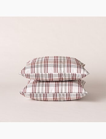 Set di due federe per cuscino con motivo tartan, con chiusura a zip - Gamusi.