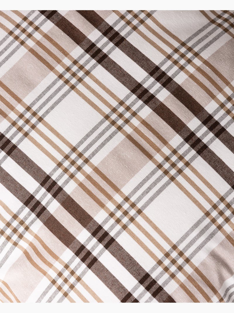 Set di due federe per cuscino con motivo tartan, con chiusura a zip - Gamusi. Marrone cioccolato - Kiabi
