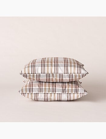 Set di due federe per cuscino con motivo tartan, con chiusura a zip - Gamusi.