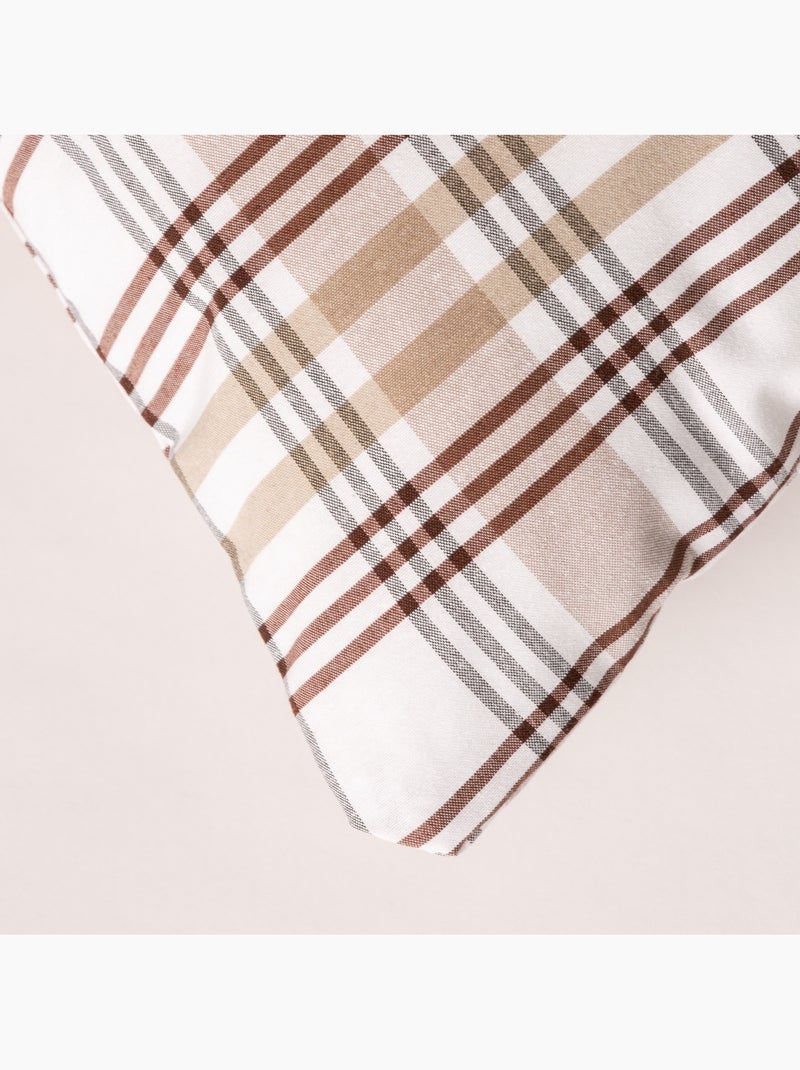Set di due federe per cuscino con motivo tartan, con chiusura a zip - Gamusi. Sabbia - Kiabi