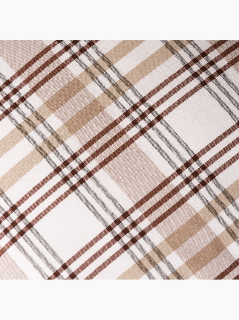 Set di due federe per cuscino con motivo tartan, con chiusura a zip - Gamusi. Sabbia - Kiabi
