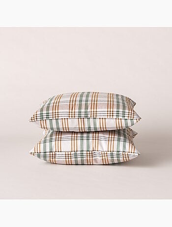 Set di due federe per cuscino con motivo tartan, con chiusura a zip - Gamusi.