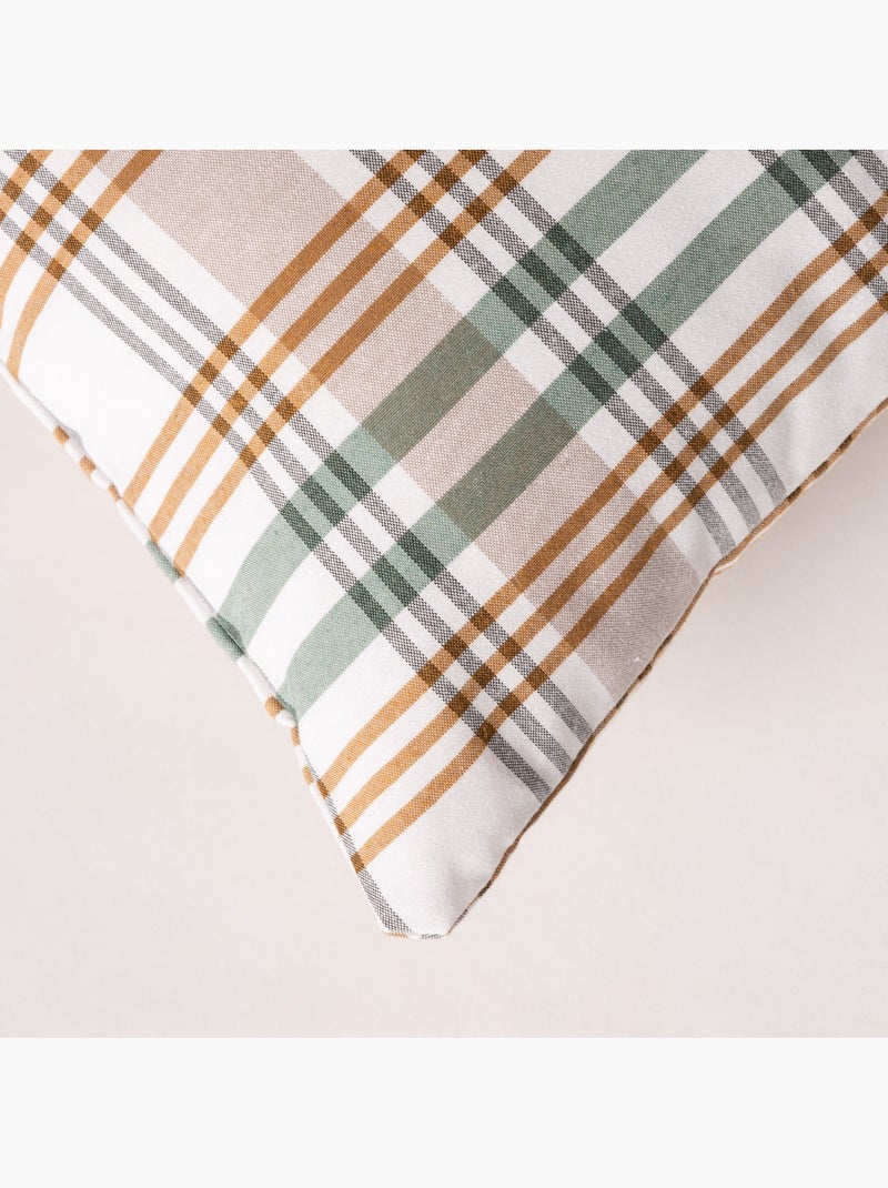 Set di due federe per cuscino con motivo tartan, con chiusura a zip - Gamusi. Verde acqua - Kiabi