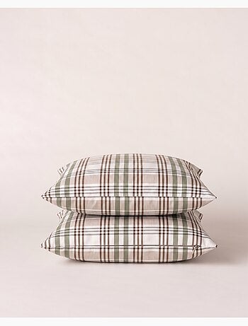 Set di due federe per cuscino con motivo tartan, con chiusura a zip - Gamusi.