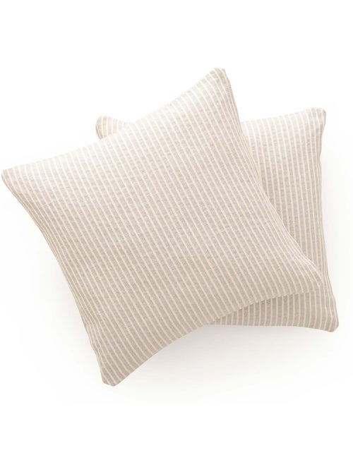 Set di due federe per cuscino mélange a righe, tessuto in rilievo bicolore - Gamusi. - Kiabi Set di due federe per cuscino mélange a righe, tessuto in rilievo bicolore - Gamusi. - Kiabi