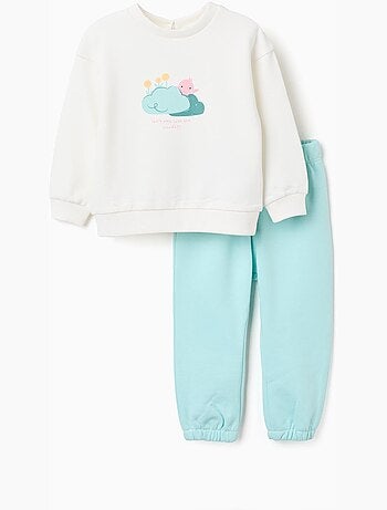 Set di felpa in cotone e pantaloni