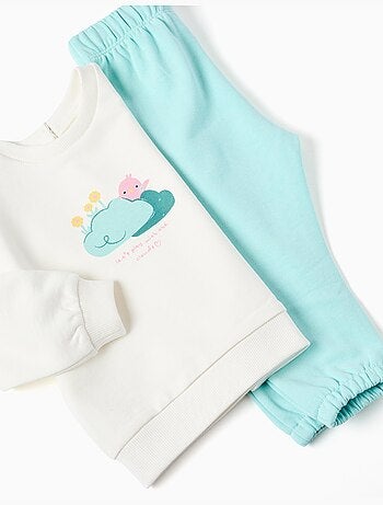 Set di felpa in cotone e pantaloni