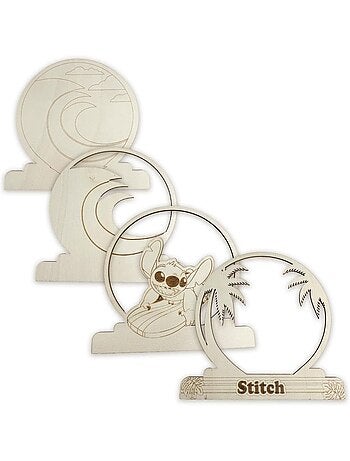Set di figurine da dipingere - Stitch - Disney - Legno - Attività creative per bambini